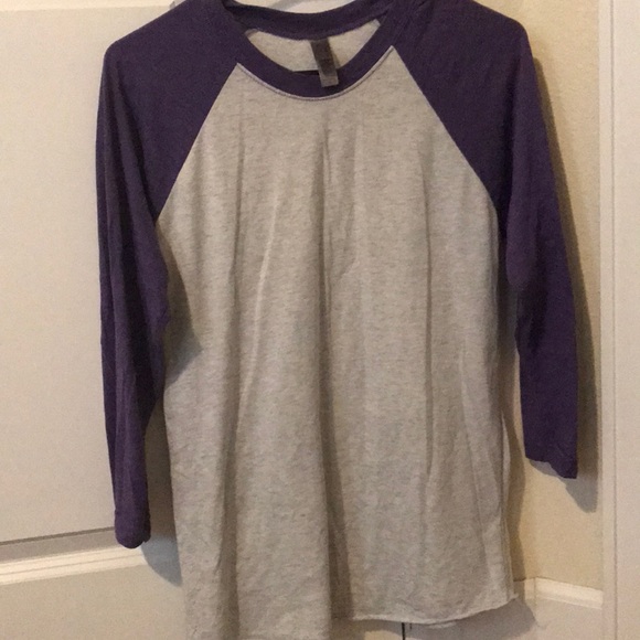 purple baseball tee